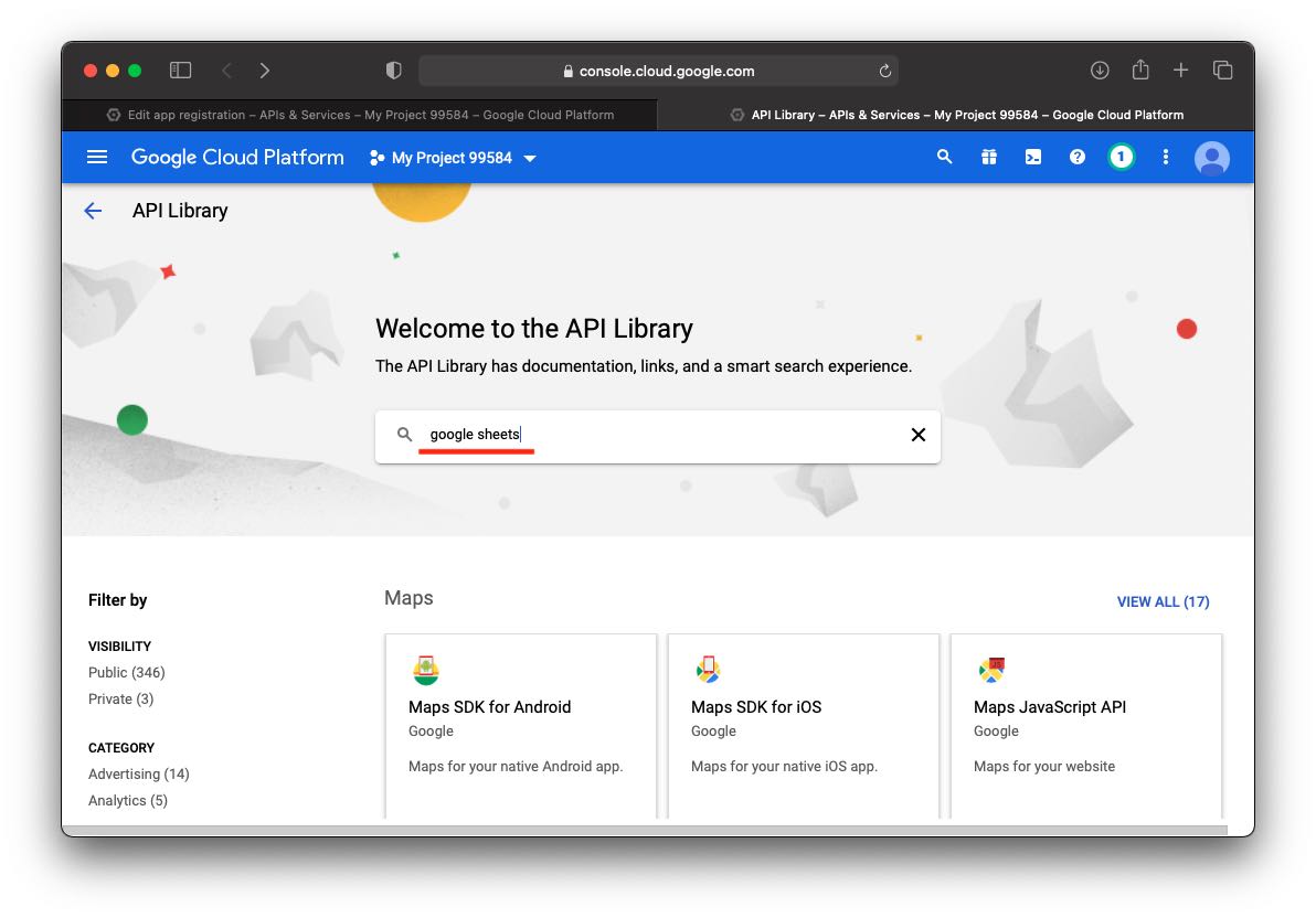 google api library main page