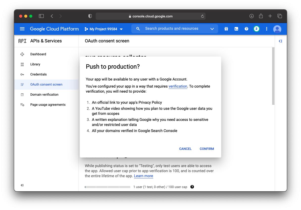google api publish 