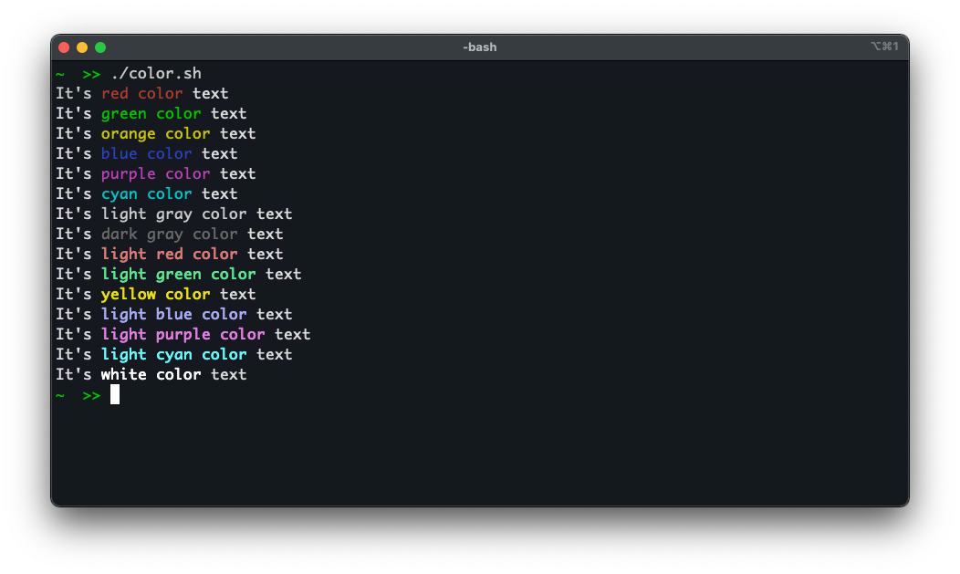 bash color example